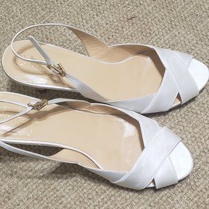 Cole Haan Mid Heel Slingback, Cream Satin Size 8.5